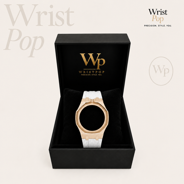 Rubber strap with rose gold stainless steel case – Swatch Royal Pop
