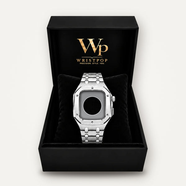 WristPop Apple Watch – Edelstahlgehäuse für Apple Watch mit Gliederarmband